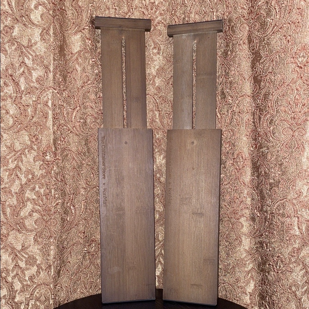 The Container Store.  Drawer Dividers Elegant Brown Panels.  Set of 2